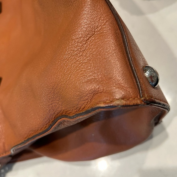 Michael Kors Hamilton satchel bag medium brown with silver chain - Picture 6 of 7